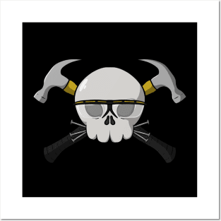 Carpenters crew Jolly Roger pirate flag (no caption) Posters and Art